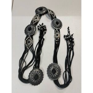 Black Western Concho Multi-Strand Women’s Belt